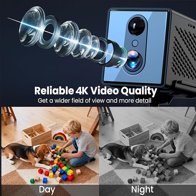 realhide 2026 Upgraded 5GHz WiFi 4K Spy Camera, Mini Hidden Camera with Long Battery Life, Night Vision, Motion Detection, Free Cloud Storage, Wireless Indoor Nanny Cam for Home Security