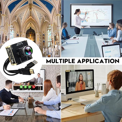 HDMI 60fps USB Camera 4K High Speed USB3.0 Camera for Worship Conference Monitor Type-C HDMI Simultaneous Output PC Camera for Computer with 120Degree No Distortion Lens 2X Digital Zoom Webcam