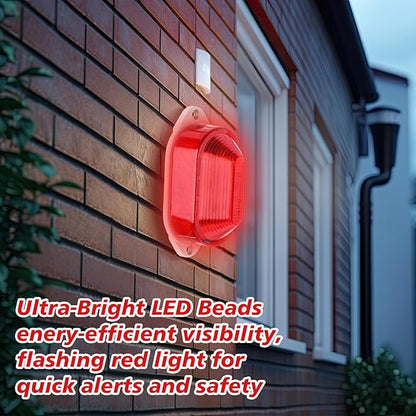 Tuanse 6 Pack Ac110v 120v Alarm Siren with Strobe Light Strobe Siren Industrial Warning Light Sound Emergency Panic Alarm Red Flashing 110 Db Loud Sound Compatible with Smart Switch for Timed Alert