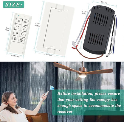 Universal Smart WiFi Ceiling Fan Remote Control Kit, Wall Switch Compatible with Alexa,Google Assistant and Smart Life App,Replacement for Hunter Hampton Bay Harbor Breeze,2-8h Timing (Beige)