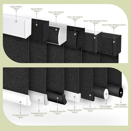 FineTell Motorized Blinds with Remote, 100% Blackout Roller Shades Work with Alexa,Apple Homekit,Google Home APP and Voice Control, Customized Electric Blinds (100% Blackout Eclipse Obsidian Black)