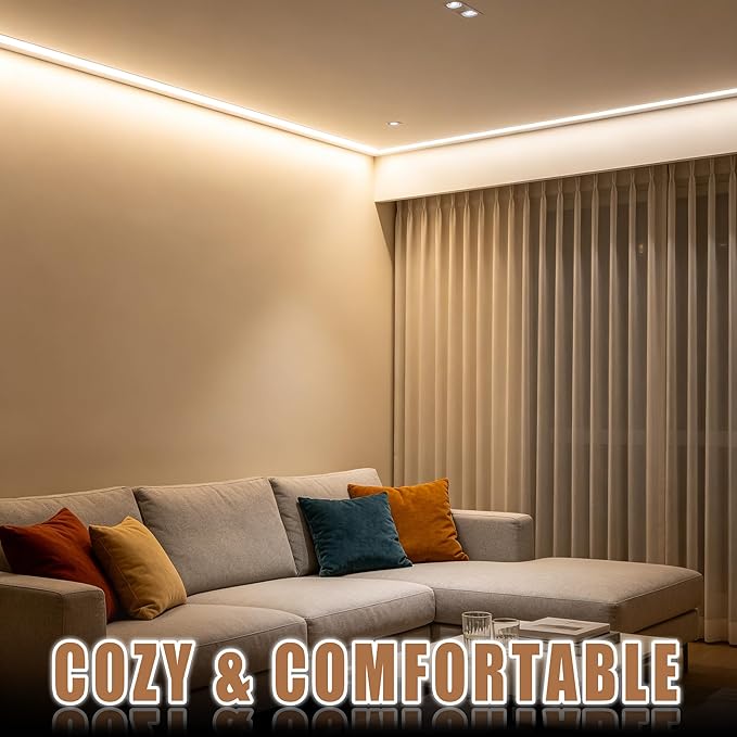 RadiantFlux 4000K 16.4Ft Led Strip Lights, Natural Light Strips Lights Indoor Use, Dimmable,Flexible, Super Bright LED Tape Lights for Living Room, Kitchen