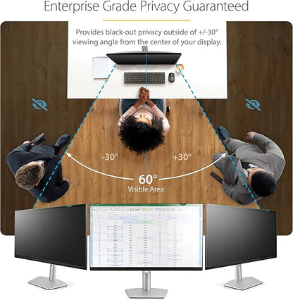 StarTech.com Monitor Privacy Screen for 21.5in Display, Widescreen Computer Monitor Security Filter, Blue Light Filter, TAA