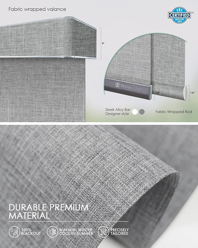 Yoolax Custom XL Smart Sliding Door Blinds, Motorized Sliding Panel Blinds Compatible with Alexa, Blackout Vertical Blinds for Glass Doors, Patio Doors, Closet Doors, Fabric-Smoky Grey