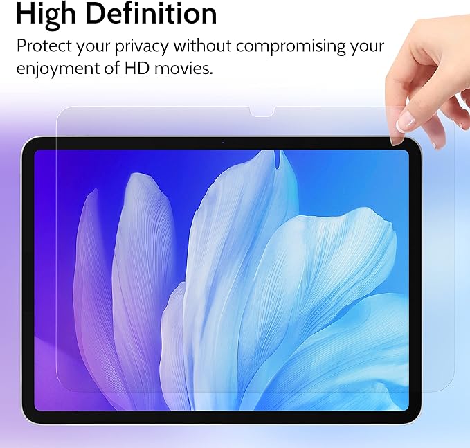 Peslv Privacy Screen Protector for iPad 10th 2022 10.9" & iPad 11th A16 2025 11", Anti Blue Light Glare Spy Private Filter, High Sensitive Bubble-Free Easy Install Black Security Screen