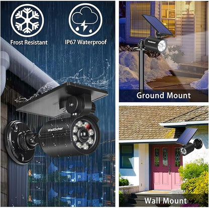 Solar Motion Lights Outdoor Spotlight Sensor Lights IP67 Waterproof 3600mAh Security Light for Front Door,Garage, Driveway, Yard, Deck(2pack)