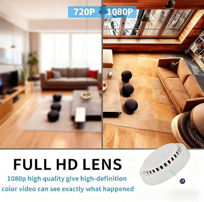 LIZVIE Hidden Camera Smoke Detector, Manual DIY Design, 5000mAh Ceiling-Mounted 1080P HD Night Vision & Motion Detection APP Remote Control for Home/Office Indoor Surveillance Security