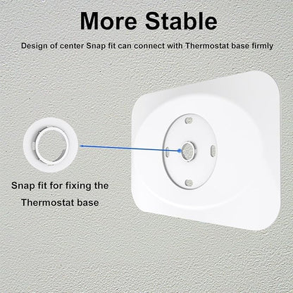 Wall Plate Cover Compatible with Google Nest Learning Thermostat (4th Gen), Practical Trim Kit for Nest Learning Thermostat 4, Snap fit Design (White, 2 Packs)
