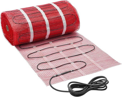 VEVOR Self-Adhesive Mesh Floor Heating Mat, 150 sqft 120V, Smart Thermostat & Alarm, Easy Install for Tile, Stone & Vinyl Flooring