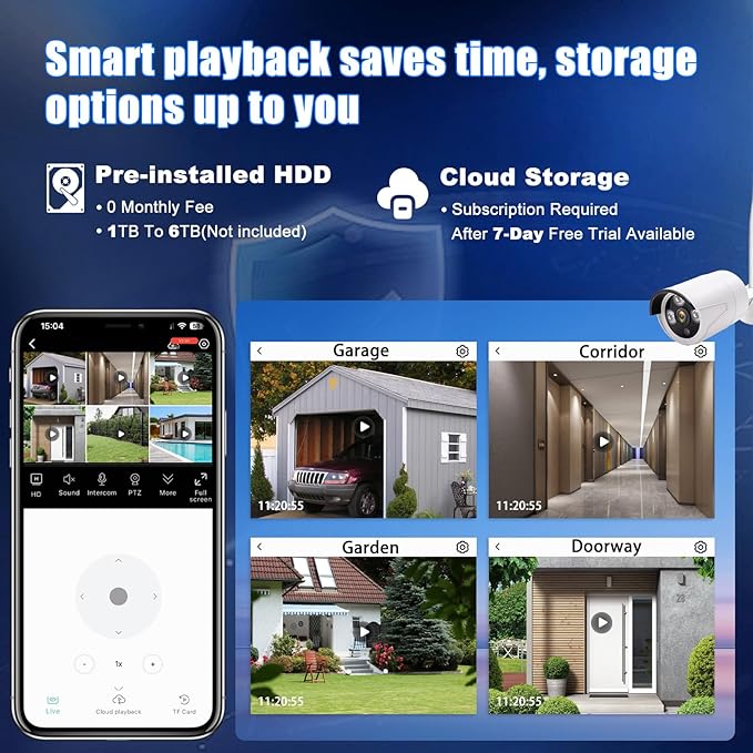 3MP Wireless Security Camera System – 6 Wi-Fi Bullet Cams + 10CH NVR, 15m IR Night Vision, IP66 Weatherproof, H.265, Plug-and-Play Indoor/Outdoor Surveillance, Mobile Alerts, Dual Storage