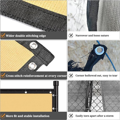 Winpull Privacy Fence Screen 4FT x 50FT, Heavy Duty 170GSM HDPE Fence Screen Privacy Mesh for Chain Link & Wood Fence, 95% Privacy Screen for Backyard Patio Balcony, Reinforced Edges & Grommets