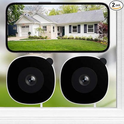 INFIYA 2K No Drill Window Camera-2 Pack 2.4Ghz & 5Ghz WiFi Dome Cameras for Home Security for Indoor & Outdoor Monitoring, Color Night Vision, Human Detection, 24/7 Recording, Ideal for Apartment, K1
