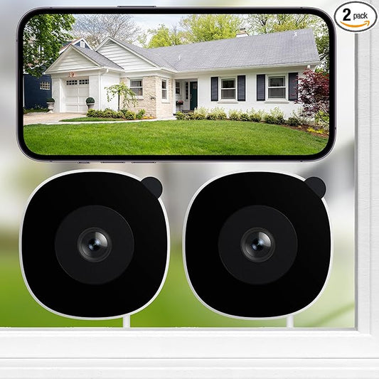 INFIYA 2K No Drill Window Camera-2 Pack 2.4Ghz & 5Ghz WiFi Dome Cameras for Home Security for Indoor & Outdoor Monitoring, Color Night Vision, Human Detection, 24/7 Recording, Ideal for Apartment, K1