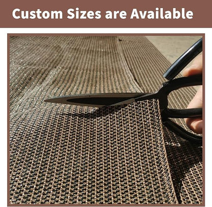 Sunny Guard Customized 3'x12' Brown Balcony Privacy Screen,90% Shade Apartments Fence Cover,Heavy Duty Mesh Windscreen for Deck,Outdoor,Backyard,Patio