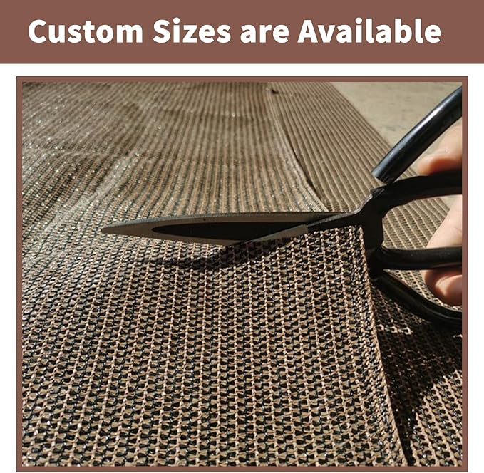 Sunny Guard Customized 3'x8' Brown Balcony Privacy Screen,90% Shade Apartments Fence Cover,Heavy Duty Mesh Windscreen for Deck,Outdoor,Backyard,Patio