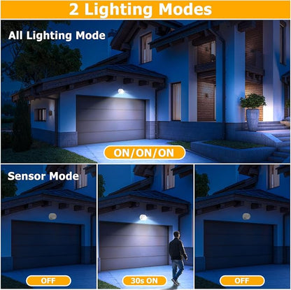 Motion Sensor Outdoor Lights - Outdoor Motion Sensor Light Battery Operated Wireless Spotlight Motion Detector Security Light Auto On Off for Porch Stair Hallway Garage Wall Shed (1 Pack)