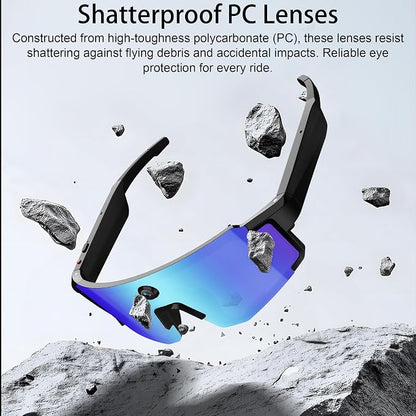 AI Smart Glasses with Camera, 1080P Video Recording Sunglasses, ChatGPT Voice Assistant, Dual Mic ENC & Bone Conduction Open-Ear Audio, 139 Languages Translation for Cycling Travel, 300mAh