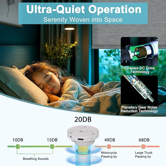 BERISSA Smart Motorized Blinds with Remote,No Drill Automatic Roller Blinds for Indoor Windows,Light Filtering Linen Fabric,Electric Shades for Windows Home Office,Filter Jacquard Grey,Custom Size