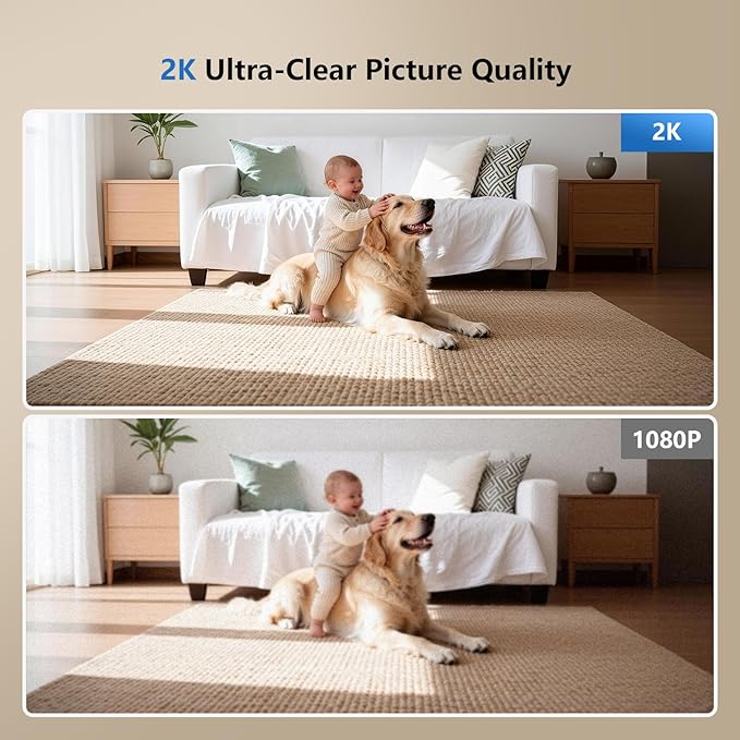 3MP Indoor Security Camera with 32GB SD Card - Pan/Tilt WiFi Camera with Motion Detection & Smart Night Vision for Baby & Pet Monitoring, Supports Cloud Storage