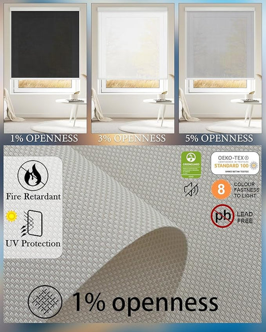 Motorized Blinds with Remote Cordless Automatic Motorized Shades Custom Blinds for Windows Smart Curtains Compatible with Alexa Google Home(Solar Beige,W32 x H72in)