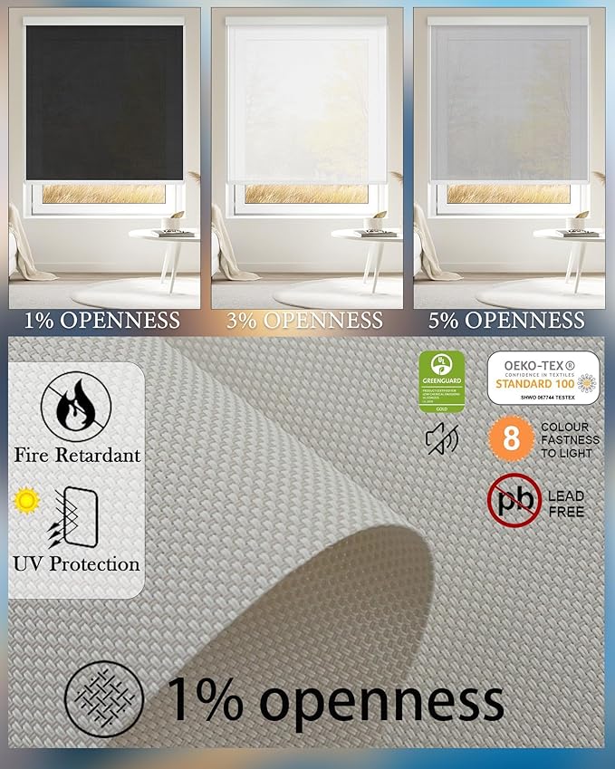 Motorized Blinds with Remote Cordless Automatic Motorized Shades Custom Blinds for Windows Smart Curtains Compatible with Alexa Google Home(Solar Beige,W45 x H72in)