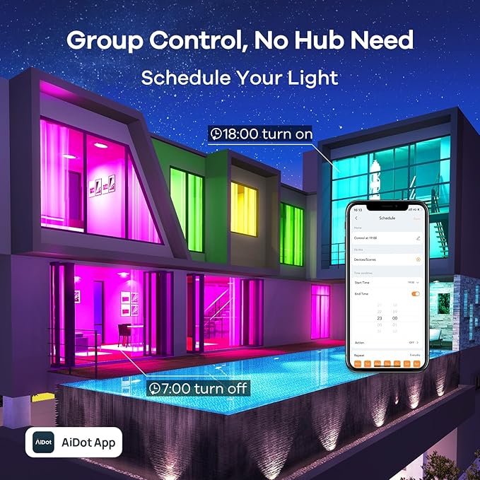 Linkind Smart Light Bulbs, Smart Bulb That Compatible with Alexa & Google Home Smart Solar Spotlight SL5C, Color Changing Landscape Lighting, APP/Voice Control Solar Lights Outdoor