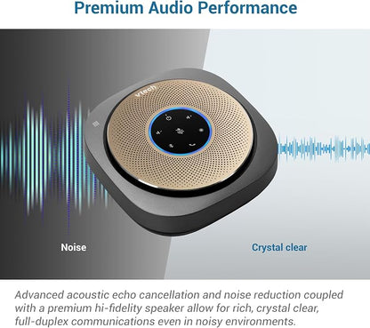 VTech VCS601-2 Bluetooth Conference Speakerphone - 360° Premium Voice Pickup with 6 Microphones, Smart NFC Connect, 24H Call Time with HD Audio, Reverse Charging USB C, Voice Assistant, Home Office
