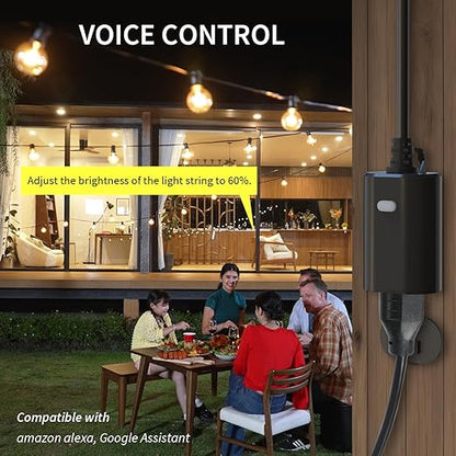 Minoston Z-Wave Plug 800 Outdoor Dimmer Zwave Dimmable Smart Plugs Outlet Switch, Z-Wave Hub Required, IP65 Weatherproof, Built-in Repeater, Work with SmartThings, Wink, Hubitat, Black (MP22ZD)