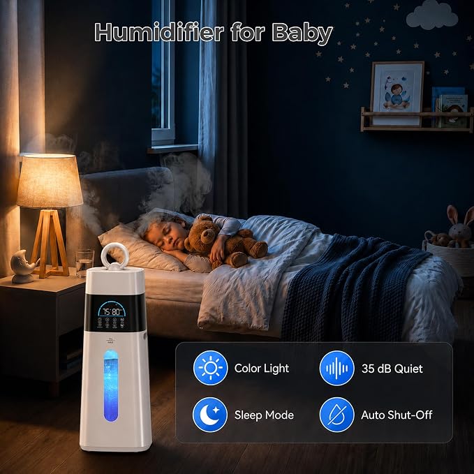 Humidifiers for Bedroom,15L/3.96 Gal 800 sq.ft, Cool Mist Humidifier Large Room with 350mL/H Spray Output for Home, Office, Plants, Warehouse, House