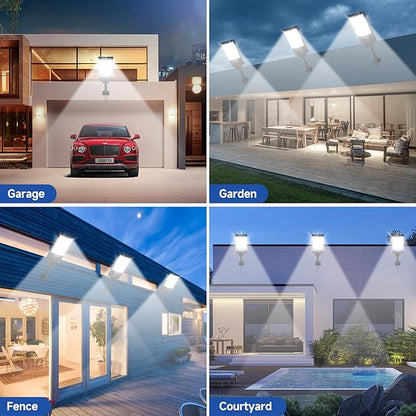 Solar Street Lights Outdoor, Waterproof Motion Sensor Solar Lights with Remote Control, 6500K Dusk to Dawn Parking Lot Flood Light for Outside Garage Yard, 8 Pack