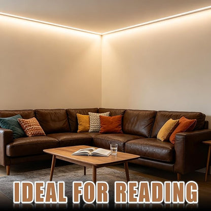 RadiantFlux 50Ft 4000K Flexible LED Strip Lights, Natural Glow Indoor Strips, Dimmable Super Bright Tape Lights for Living Room, Kitchen and Vanity Mirror