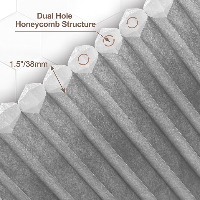 Godark Motorized Light Filtering Cellular Shades Compatible with Alexa/Google Home Electric Blinds Smart Honeycomb Shades for Windows Automatic Blinds with Remote Custom Size-Light Grey