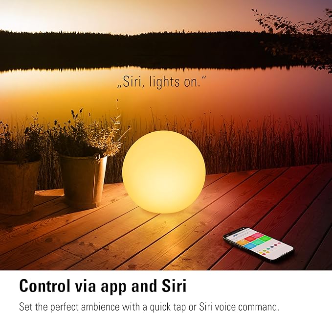 Eve Flare - Portable Smart LED Lamp with Apple HomeKit Technology, IP65 Water Resistance and Wireless Charging, Bluetooth & Thread