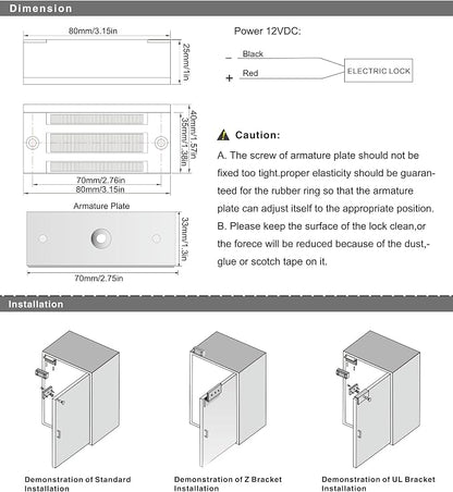 UHPPOTE Remote Control 120Lbs Electric Magnetic Door Cabinet Lock System | Small Maglock for Drawer, Cabinet, Cupboard, Locker, Wardrobe