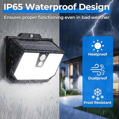 Brightever Motion Sensor Solar Lights Outdoor Waterproof, 6 Packs Super Bright Solar Fence Lights with 3 Lighting Modes, Solar Powered Security Wall Lights for Outside, Yard, Pathway, Garden, Deck