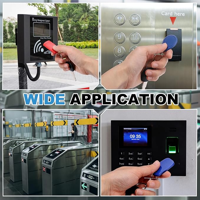 PATIKIL 10 Pcs 13.56MHz CUID Writable Rewritable Smart Key Fobs, Clone IC Key Fob Tags Blank Smart Card Key Classic 1K for Entry Access Control System, Black