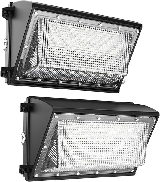 LED Wall Pack Light 120W, 18000LM 5000K Daylight, Outdoor Lighting with Dusk-to-Dawn Photocell, LED Wall Pack for Parking Lot, Warehouse, Yard, ETL Listed (120W - 2P)
