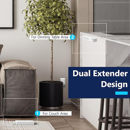 LIDER Outlet Extender with 3 Receptacles, 2 Power Strip with USB Type-A and Type-C Charger, USB Port, Ultra-Thin Wall Plate Plug with Cord Extender, 3-Outlet Power Strip, 3ft Cord, ETL-Listed, White