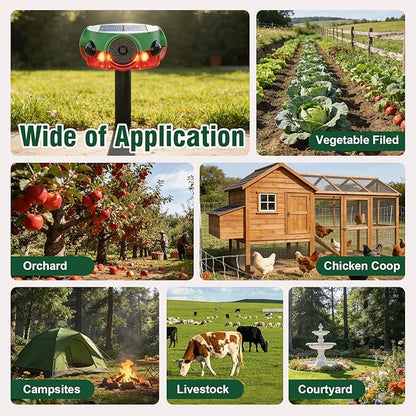 ChunHee Outdoor Motion Sensor Alarm, Barking Dog Alarm with 360° Detection, Supports Voice Recording, Adjustable Volume, 120dB Motion Activated Alarm for Home, Garden, Yard, Farm – 2Pack