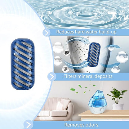 [Enhance] 20-Pack Demineralization Cartridge for Humidifier Compatible with HoMedics Total-Comfort Ultrasonic Humidifier Demineralizer Tablets Filter Replacement for Water Decalcification, Remove Odor