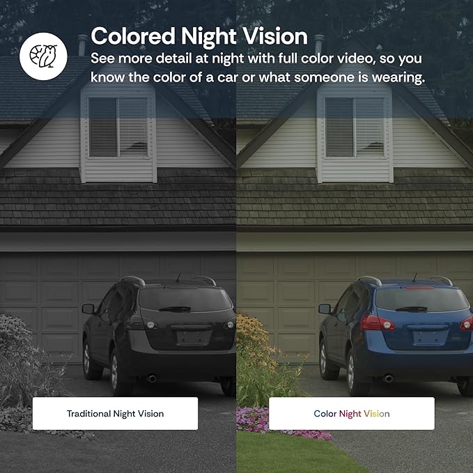 Luna Security Cameras Wireless Outdoor, Battery Camera with Solar Panel, Spotlight, 2.4GHz Wi-Fi, Smart GenAI Human Detection, Cloud Storage, 2K Color Night Vision, IP65 Camera