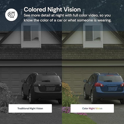 Luna Security Cameras Wireless Outdoor, Battery Camera with Solar Panel, Spotlight, 2.4GHz Wi-Fi, Smart GenAI Human Detection, Cloud Storage, 2K Color Night Vision, IP65 Camera