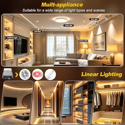 UL Listed 60W 24V 5-in-1 Dimmable LED Driver, Universal Power Supply for TRIAC/Phase, 0-10V, 1-10V, PWM, Potentiometer Dimmers, for LED Strip Lights, Panel, Landscape Lighting, cUL/Class2/ClassP