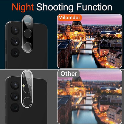 Milomdoi [3+3 Pack] for Samsung Galaxy S23 Privacy Screen Protector Tempered Glass Accessories 3 Pack Privacy Screen Samsung Galaxy S23 5G 3 Pcs camera Lens Protector Case fingerprint Suitable