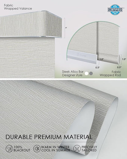 Yoolax Custom XL Smart Vertical Blinds, Motorized Sliding Door Blinds Compatible with Alexa, Blackout Sliding Panel for Room Divider, Indoor Windows, Patio Doors, Foggy Thread Gray