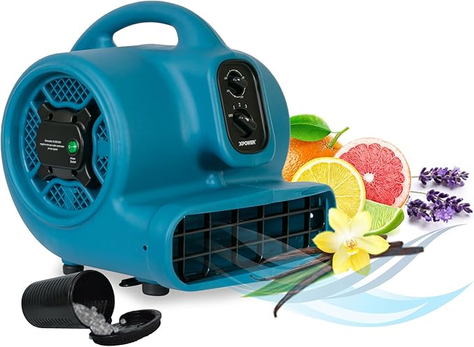XPOWER P-450NT Scented Air Mover with Timer, Ionizer & 4 Aroma Beads Sample Packs