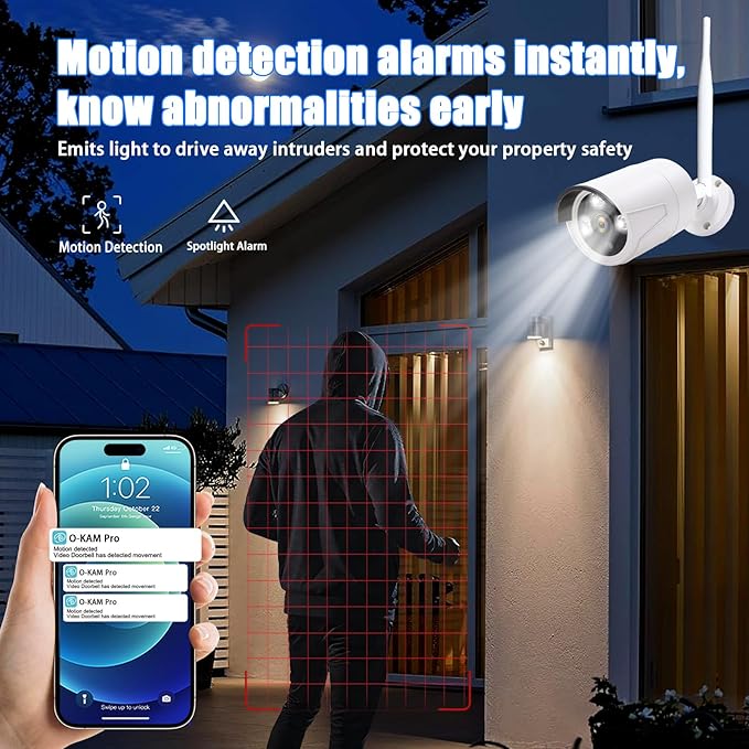 3MP Wireless Security Camera System – 6 Wi-Fi Bullet Cams + 10CH NVR, 15m IR Night Vision, IP66 Weatherproof, H.265, Plug-and-Play Indoor/Outdoor Surveillance, Mobile Alerts, Dual Storage