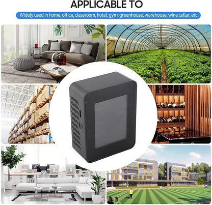 Fockety Mini CO2 Detector, Portable Detector CO2 Monitor Meter Air Quality Monitor Carbon Dioxide Detector Portable Temperature and Humidity Detector for Travel Home Indoor