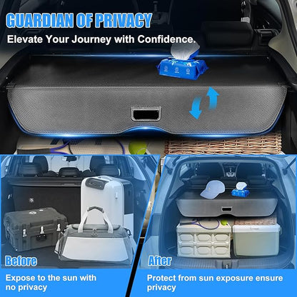 AUXKO Retractable Cargo Cover for Toyota RAV4 2026, Cargo Trunk Cover Luggage Security Shade Cover for 2026 Toyota RAV4 Shielding Shade Anti-Peeping Luggage Privacy Screen, Carbon Fiber