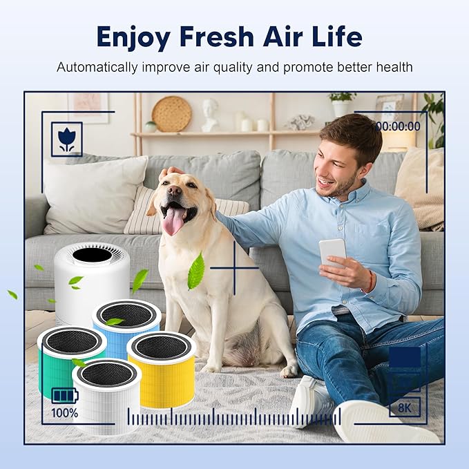 Core 200S Toxin Absorber Replacement Filter Compatible with LEVOIT Core 200S and Core 200S-P Smart WiFi Air Purifier, 3-in-1 Grade Main Filter, Core 200S-RF-TX, Green, 2 Pack